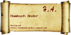 Hambuch Andor névjegykártya