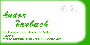 andor hambuch business card